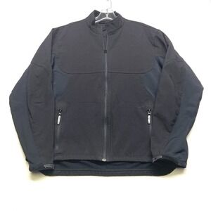 Brooks Jacket Mens Large Black Stretch Mock Neck Long Sleeve Full Zip